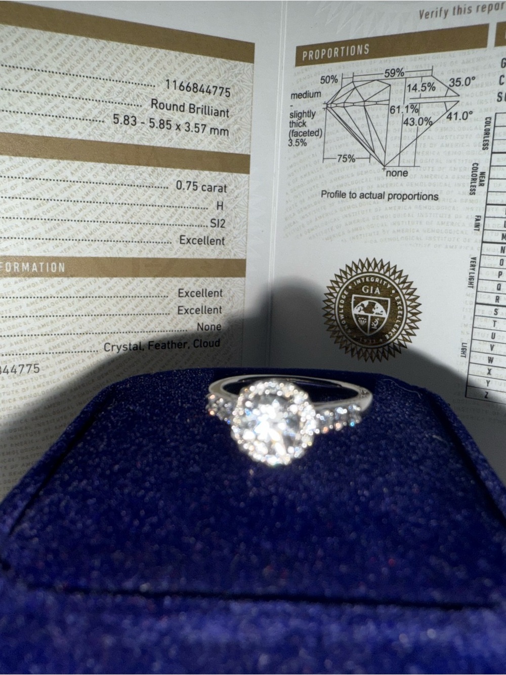 Brand NEW! Never worn! Natural Diamonds! 19K with White Gold, - Picture 2 of 11